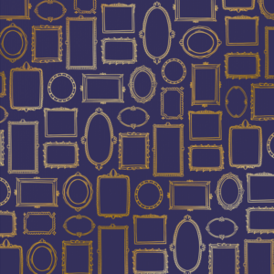 168 Marcos - Cartulina Azul - Dorado