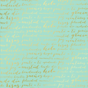 039 Letras - Cartulina Menta - Dorado