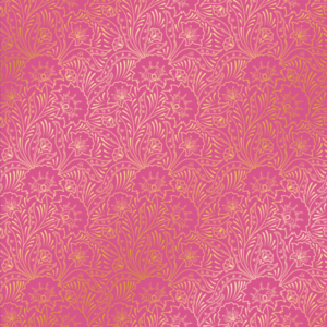 063 Floral - Cartulina Fucsia - Dorado
