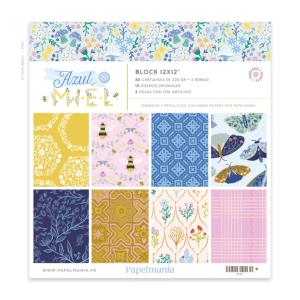 Azul y Miel - Block 12x12"