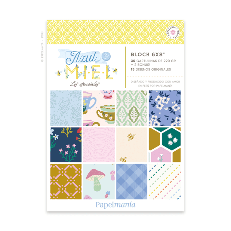 Azul y Miel - Block 6x8"