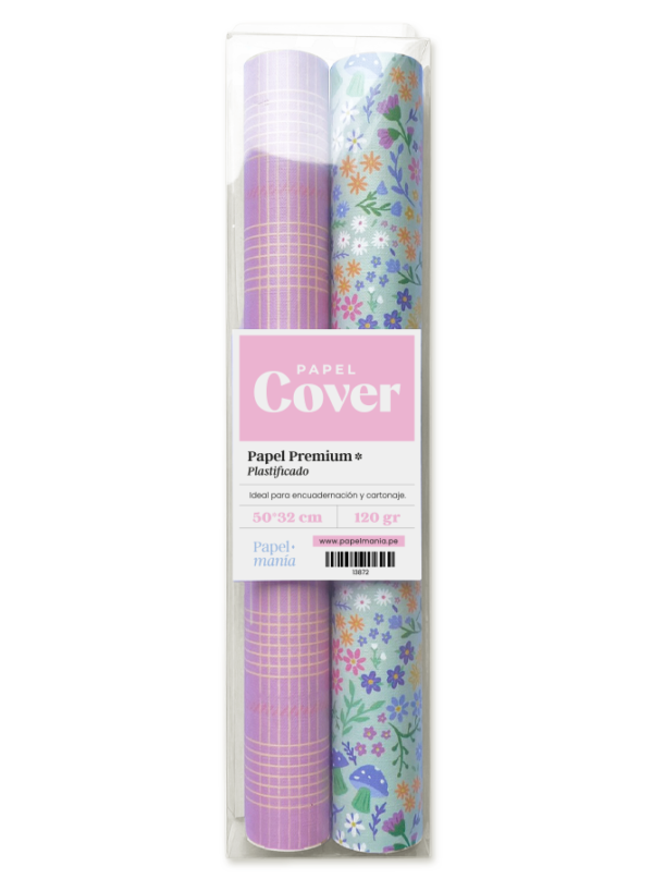 Papel Cover - Azul y Miel - 2 Rollos - Imagen 2