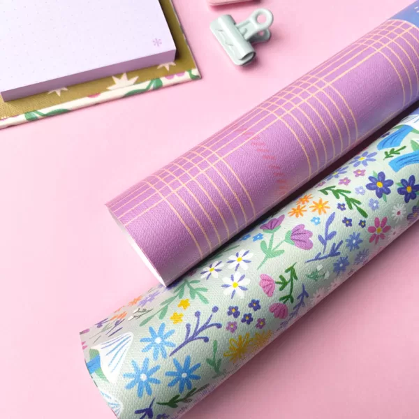 Papel Cover - Azul y Miel - 2 Rollos - Imagen 3