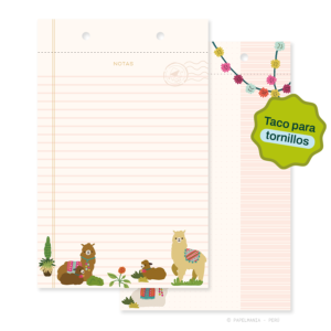 Taco A5 Llamitas - p/ Tornillos