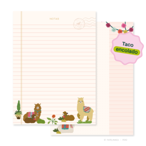 Taco A5 Encolado - Llamitas