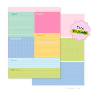 Taco A5 Encolado - Color Planner