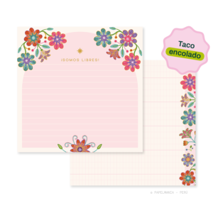 Taco Cuadro Encolado - Bordado Floral