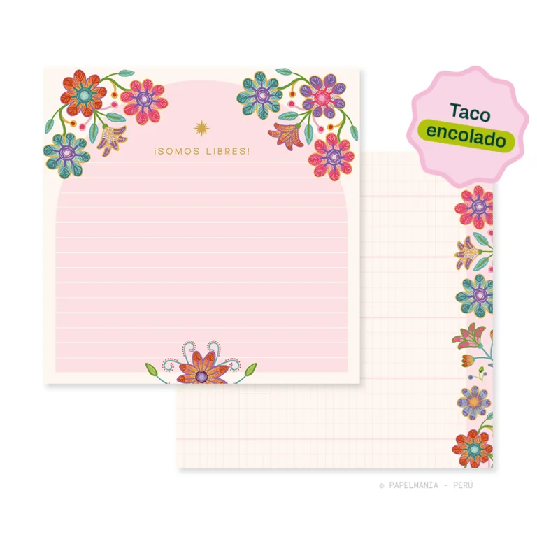 Taco Cuadro Encolado - Bordado Floral